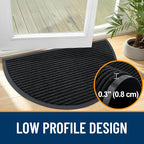 OLANLY Half Circle Front Door Mat 47x23, Waterproof Heavy-Duty Doormat | Black - Image 4