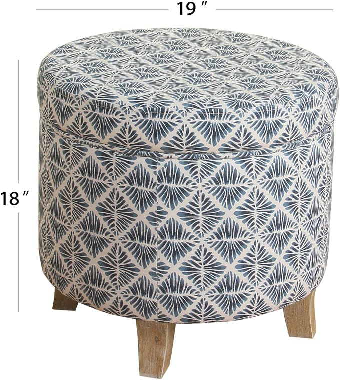 Homepop Home Decor | Upholstered Round Storage Ottoman | Ottoman - Image 3