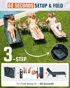 KingCamp Lounge Chair with face Hole, 400LBS Tanning Chairs - Image 8