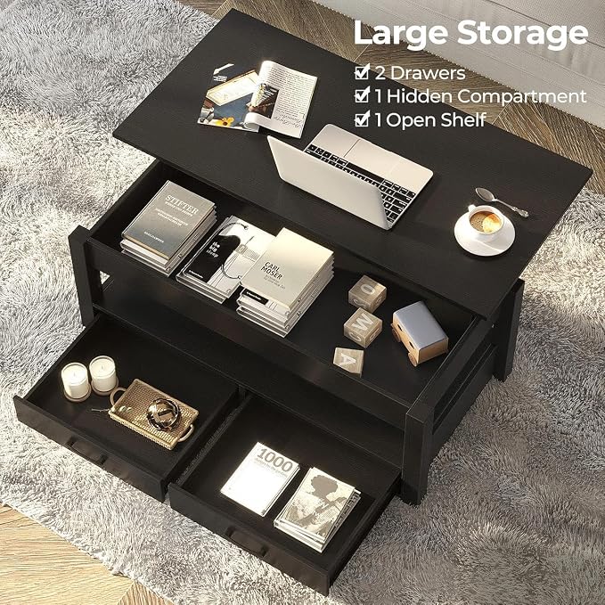 Rolanstar Coffee Table, Lift Top Coffee Table - Image 5