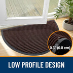 OLANLY Half Circle Front Door Mat 29.5x17, Waterproof Heavy-Duty Doormat | Brown - Image 5