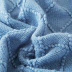 BOURINA Blue Throw Blanket 50x60 Inches Throw Textured Solid Soft Sofa Couch - Image 6