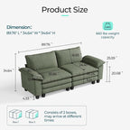 LINSY HOME 90" Modular Cloud Love Seat Sofa, Corduroy Soft Sectional Couch - Image 2