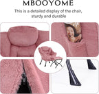 MBOOYOME Lazy Chair with Folding Ottoman, Modern Accent Armchair with Armrests - Image 4