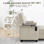 70.9" Chaise Lounge Chair Indoor, Oversized Boucle Upholstered Sofa Bed - Image 8