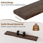 Floating Shelves for Wall Decor, Rustic Solid Elm Wood Live Edge Floating - Image 5