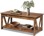 WLIVE Coffee Table, Wood Center Table - Image 10
