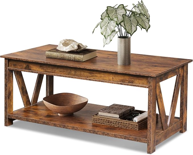 WLIVE Coffee Table, Wood Center Table - Image 10