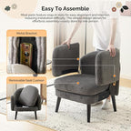 VINGLI 30.3" Wide Modern Barrel Accent Armchair - Image 5