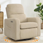 Swivel Rocker Recliner, Oversized Power Recliner Nursery Glider by Aemeios