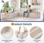 MAXYOYO 132" U Shaped Modular Sectional Sofa - Image 7