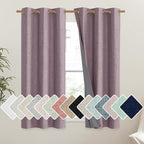 NICETOWN Chaise Mauve Vintage Linen 100% Blackout Curtains by NICETOWN