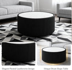 SSLine Round Drum Coffee Table Set of 2 Modern Sintered Stone Top Nesting - Image 7
