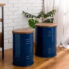 Glitzhome Rustic Storage Ottoman Seat Stool, Farmhouse Nesting End Table - Image 9