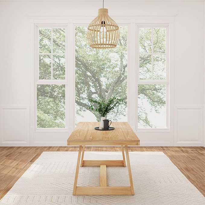 Plank+Beam 72 Inch Farmhouse Dining Table, Solid Wood Rustic Kitchen Table - Image 5