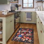 Black Brown Floral Area Rug 2x3 - Image 3