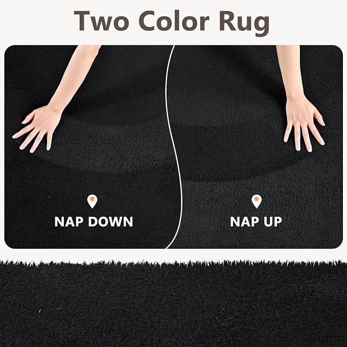 3x5 Black Solid Area Rug Washable Non-Slip Soft Thin - Image 9