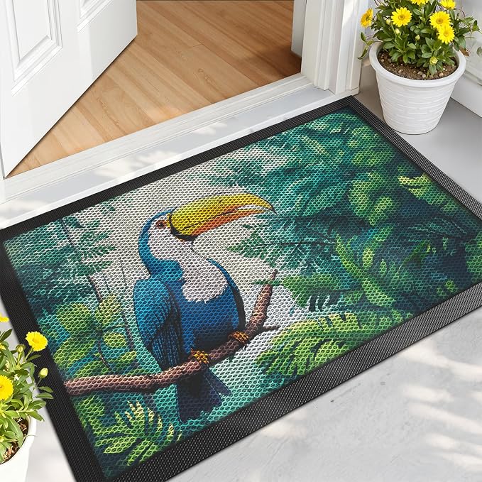 LUMI Outside Welcome Door Mat 17x30, Non-Slip Durable Rubber Easy Clean | by LUMI