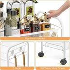 TOOLF 5-Tier Rolling Cart, Metal Utility Cart - Image 4
