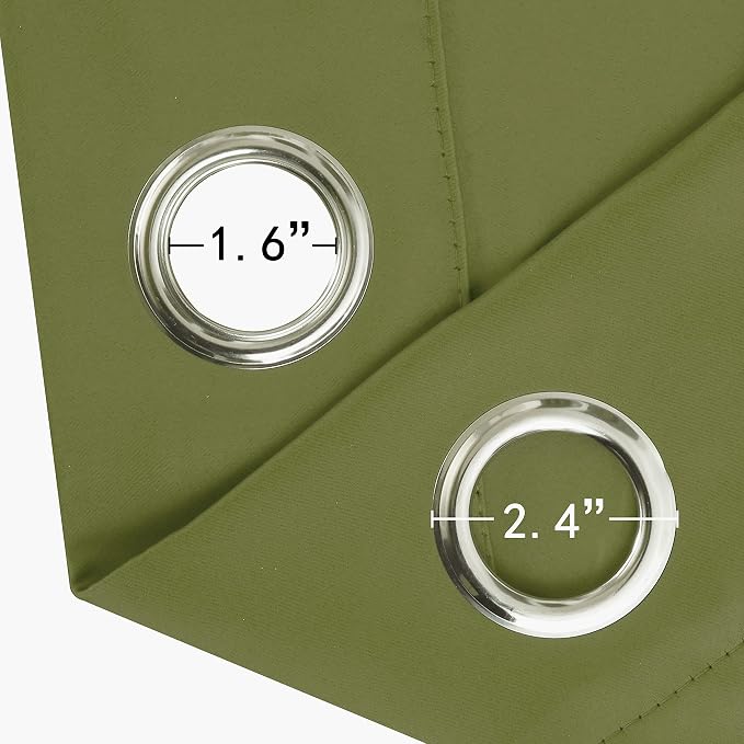 Blackout Curtains 66 x 84 inch/Olive Green Curtains Set of 2 Panels/Thermal - Image 6