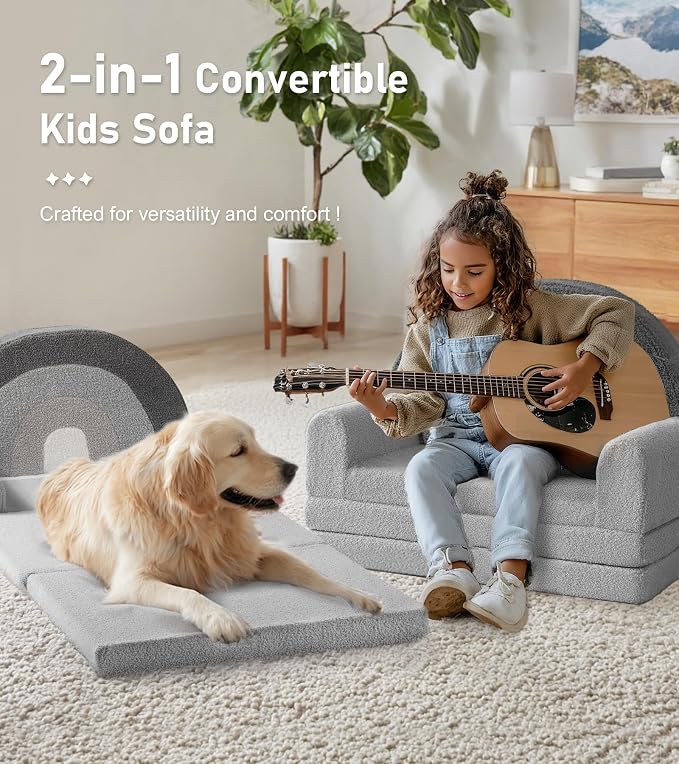 little dove Extra Wide Soft Toddler Couch Fold Out, Comfy Toddler Chair - Image 5