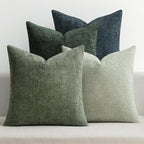 MIULEE Soft Decorative Chenille Pillow Covers Green Navy 20x20 Pack of 4 | by MIULEE