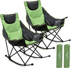 SUNNYFEEL Oversized Rocking Camping Chair 2 Pack, Fully Padded Patio Chair by SunnyFeelCamping