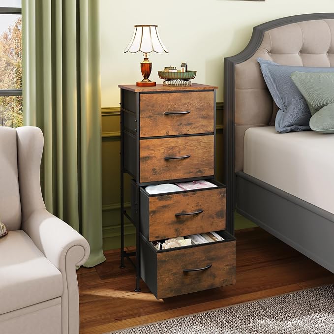 WLIVE Dresser with 4 Drawers, Fabric Storage Tower, Organizer Unit - Image 2