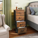WLIVE Dresser with 4 Drawers, Fabric Storage Tower, Organizer Unit - Image 2