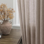 Brownish Grey Linen Curtains for Living Room Extra Long 144 Inches Long Back - Image 8