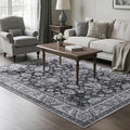 Area Rugs for Living Room, 4x6 Washable Rugs for Bedroom, Non-Slip Retro Floral by Rtizon