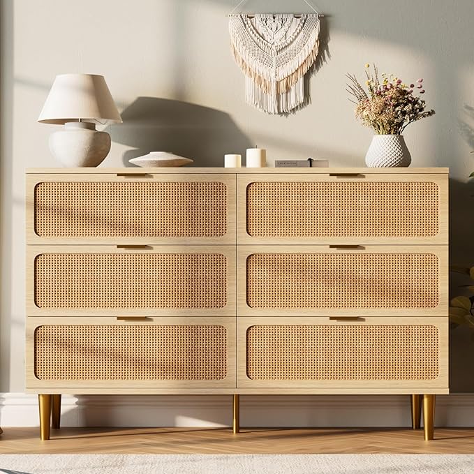 GarveeHome Rattan 6 Drawer Dresser by GarveeHome