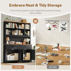 TEENFON 69" Tall Bookshelf and Bookcase, 5 Tier Floor Standing Bookshelves - Image 8