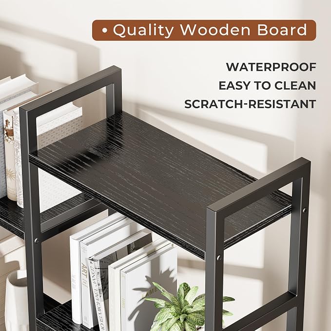 SUPERJARE Triple Bookshelf, Bookcase - Image 4