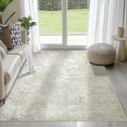 4x6 Area Rugs for Living Room Washable Bedroom Dining Room Beige Grey | Modern by Aelenmu
