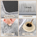 PLHXFR 5x7 Area Rugs Living Room: Fluffy Bedroom Shag Rug Light Grey | Upgrade - Image 5