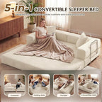 GRUSIGN 78 Inch Convertible Sofa Bed, 5-in-1 Futon Sofa Bed Pull Out Couch - Image 4
