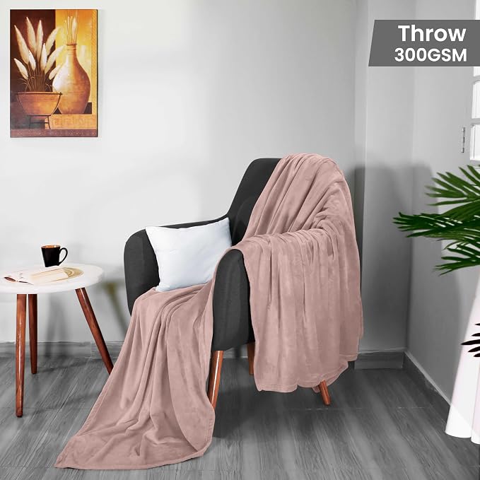 Utopia Bedding Soft Fleece Bed Blanket Throw Size Rose Pink | Microfiber Plush - Image 2