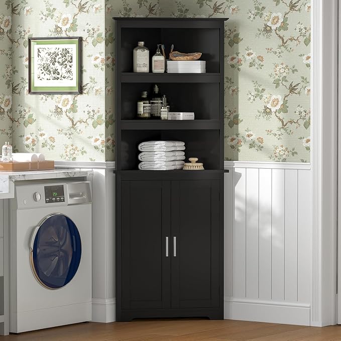 TEENFON Corner Cabinet, Tall Corner Hutch - Image 4