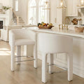 HNY Modern Counter Height Bar Stools Set of 2, 26”H Barrel Counter Stools by HNY