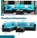SUNLEI 7pcs Patio Conversation Sets Outdoor Furniture Sets, High Back - Image 2