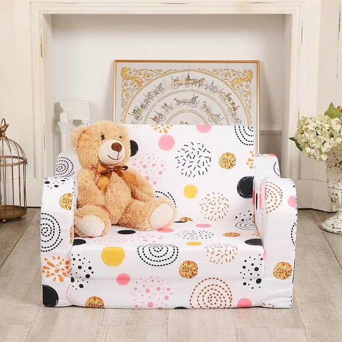 MOMCAYWEX Kids Sofa, 2-in-1 Flip-Out Foam Couch, Foldable Soft Play Lounge Chair - Image 6