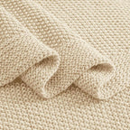 CozeCube Light Beige Seed Stitch Throw Blanket 60"x80", Farmhouse Decor | - Image 8