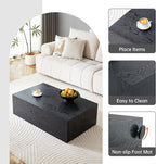 39.3'' Wood Coffee Table with Black Wood Grain, Rectangular Low Tables - Image 6