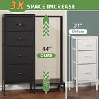 HIGDBFE Dresser with Hanging Rack, 4 Drawers Small Closet - Image 4