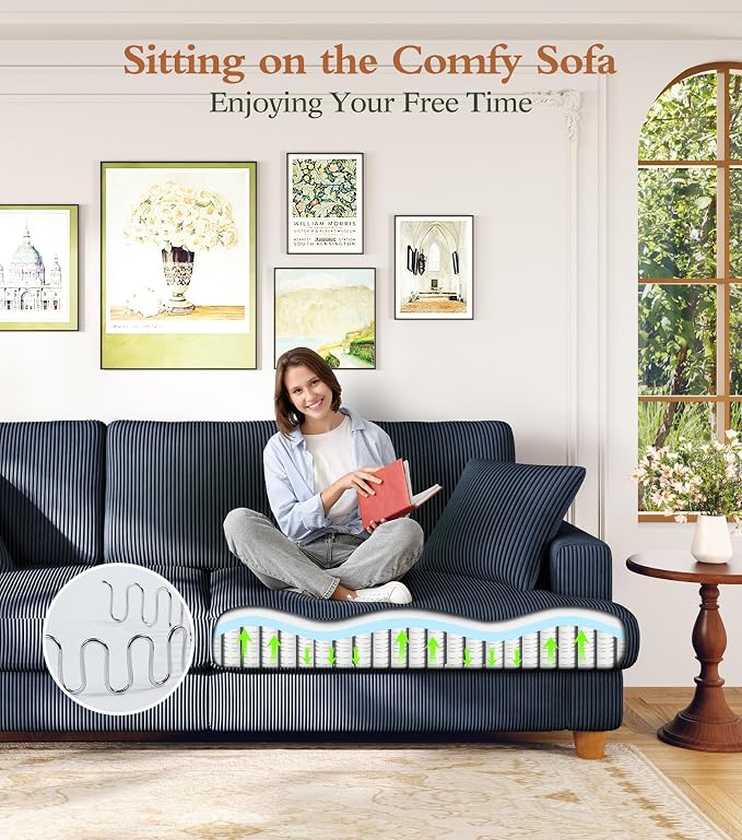 Kidirect 87in U Shaped Couch, Modular Sofa No Tool Assembly, Comfy Sectional - Image 7