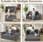 HABUTWAY 49.8" Loveseat Boneless Couch, 4-in-1 Convertible Sofa Bed, Plush Fur - Image 4