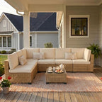 KIGOTY 7-Piece Patio Furniture Set, All-Weather PE Rattan Outdoor Sectional Sofa - Image 6