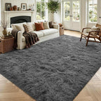 Noahas 4x6 Dark Grey Fluffy Soft Area Rug Non-Slip by ModernHomeDecor