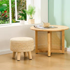 Cpintltr Ottoman Natural Seagrass Footrest Poufs Hand Weave Round Foot Stool - Image 5